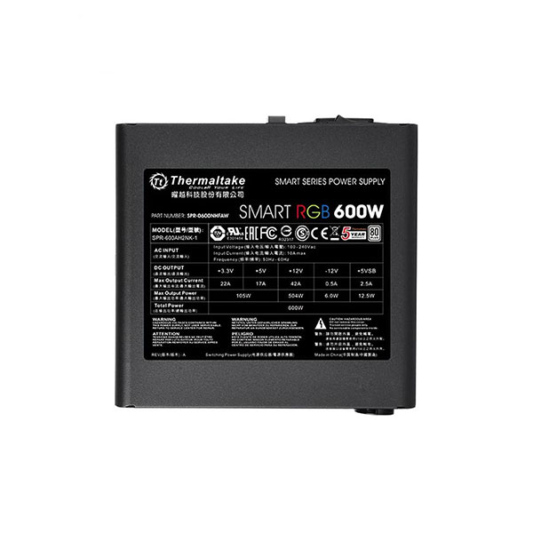 منبع تغذیه کامپیوتر ترمالتیک مدل THERMALTAKE Smart RGB 600W منبع تغذیه کامپیوتر ترمالتیک مدل THERMALTAKE Smart RGB 600W