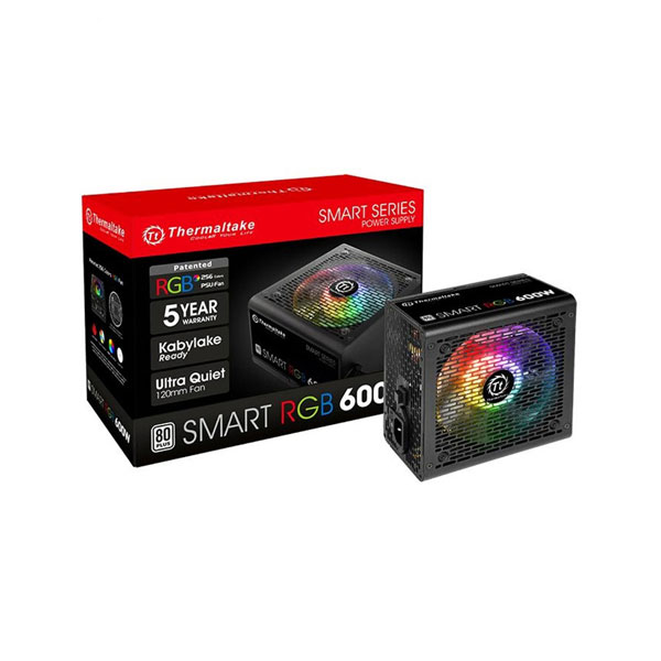 منبع تغذیه کامپیوتر ترمالتیک مدل THERMALTAKE Smart RGB 600W منبع تغذیه کامپیوتر ترمالتیک مدل THERMALTAKE Smart RGB 600W