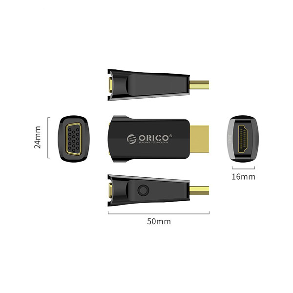 مبدل HDMI به VGA اوریکو مدل ORICO XD-HLFV-BK-BP مبدل HDMI به VGA اوریکو مدل ORICO XD-HLFV-BK-BP