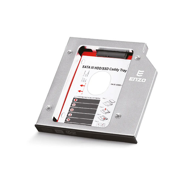براکت هارد اینترنال انزو ENZO EB-91 12.7MM | افزایش حافظه لپتاپ براکت هارد اینترنال انزو ENZO HDD/SSD Caddy EB-91 12.7MM