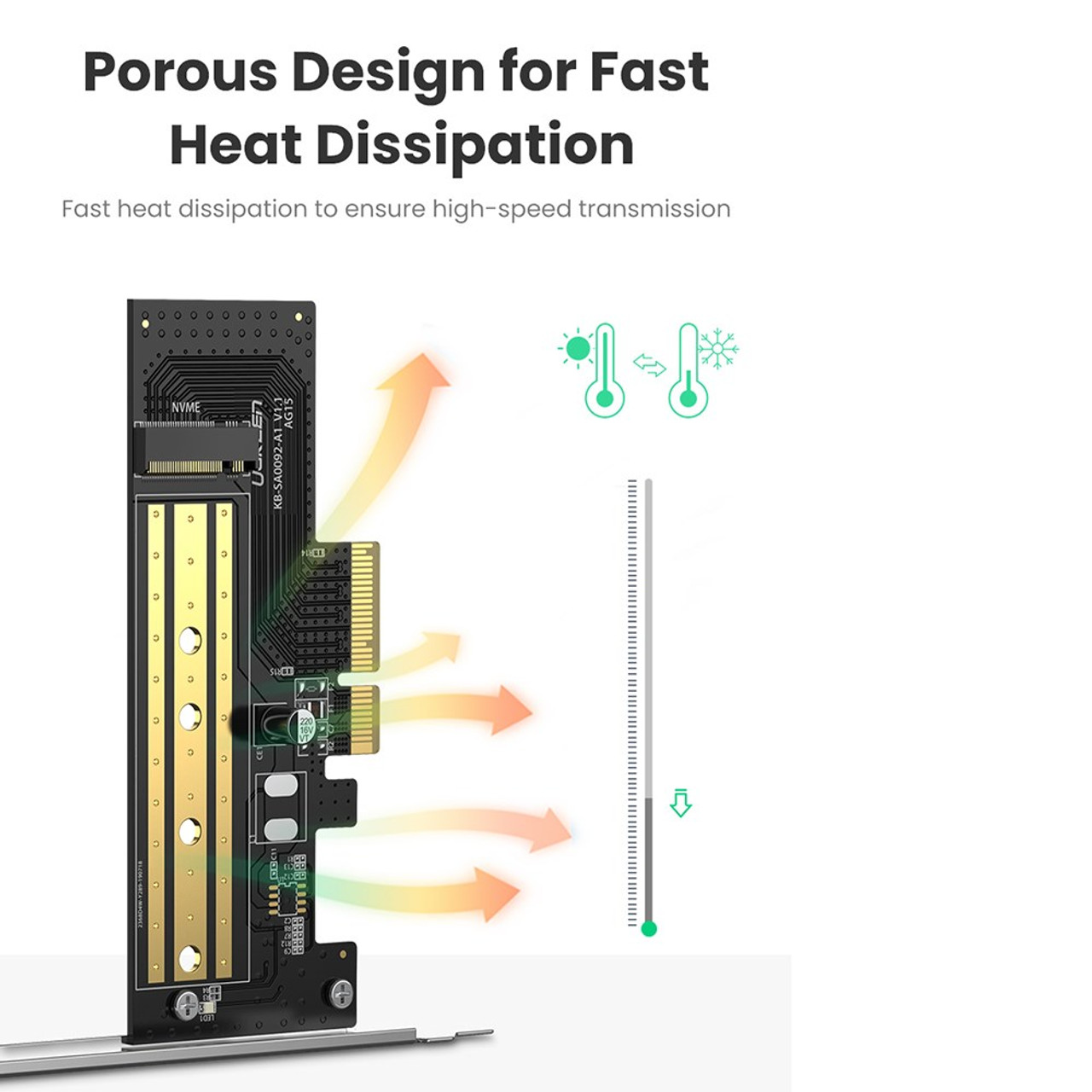 مبدل M.2 به PCIe 3.0 یوگرین مدل UGreen CM302-70503 مبدل M.2 به PCIe 3.0 یوگرین مدل UGreen CM302-70503