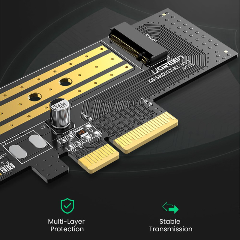 مبدل M.2 به PCIe 3.0 یوگرین مدل UGreen CM302-70503 مبدل M.2 به PCIe 3.0 یوگرین مدل UGreen CM302-70503