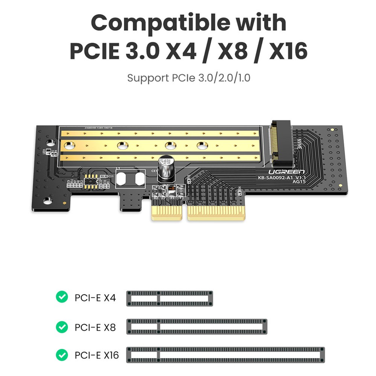مبدل M.2 به PCIe 3.0 یوگرین مدل UGreen CM302-70503 مبدل M.2 به PCIe 3.0 یوگرین مدل UGreen CM302-70503