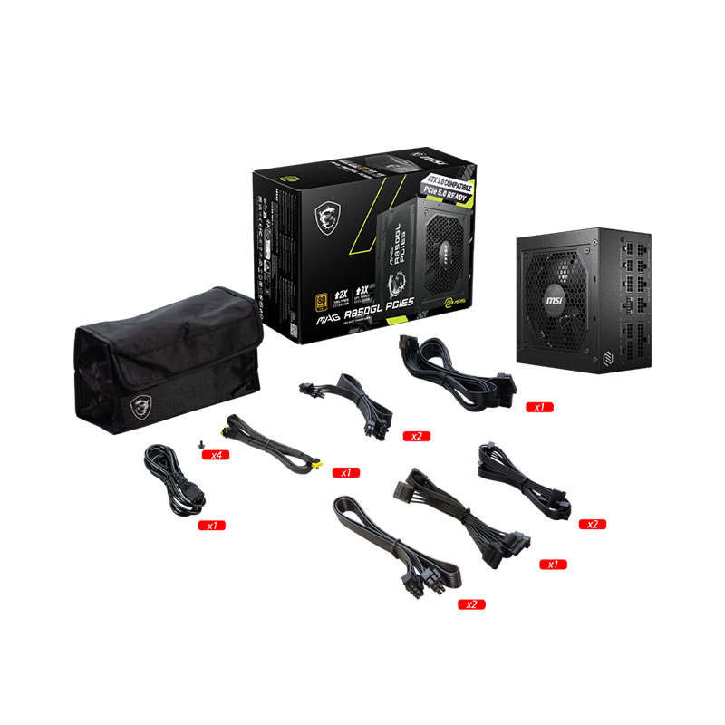 منبع تغذیه کامپیوتر ام اس آی مدل MSI MAG A850GL PCIE5 850W منبع تغذیه کامپیوتر ام اس آی مدل MSI MAG A850GL PCIE5 850W