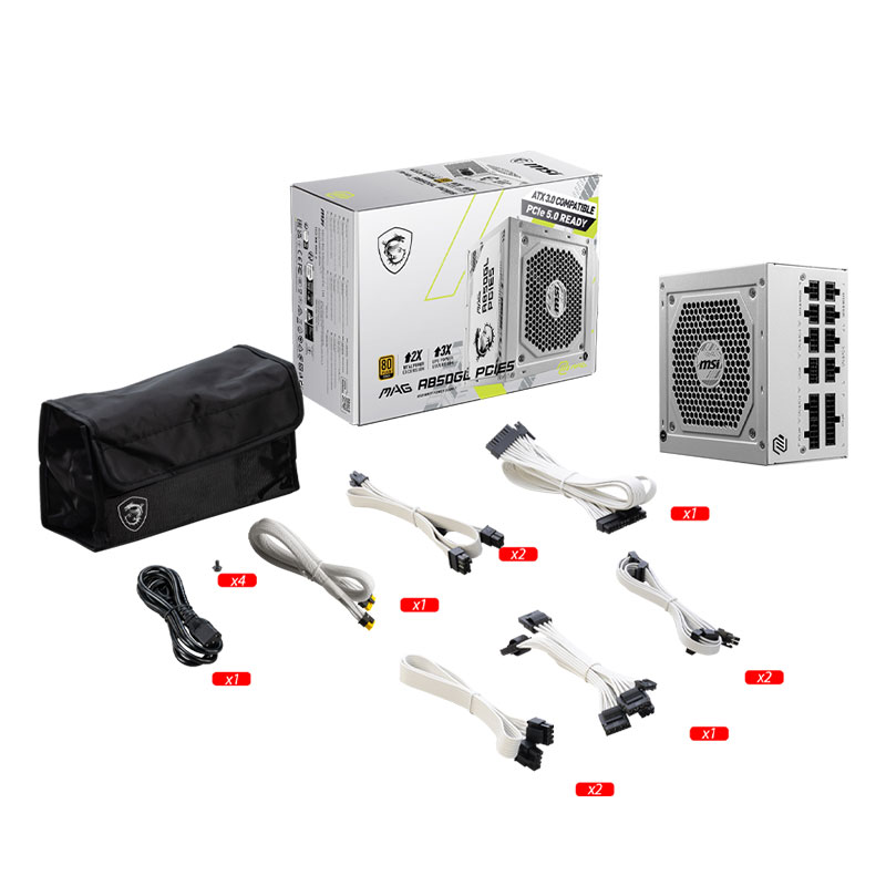 منبع تغذیه کامپیوتر ام اس آی مدل MSI MAG A850GL PCIE5 850W WHITE منبع تغذیه کامپیوتر ام اس آی مدل MSI MAG A850GL PCIE5 850W WHITE