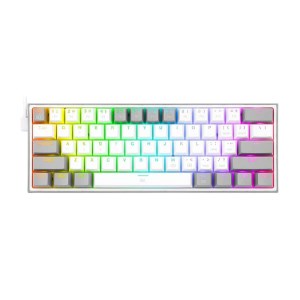 کیبورد با سیم گیمینگ ردراگون مدل Redragon FIZZ K617 RGB White-Grey