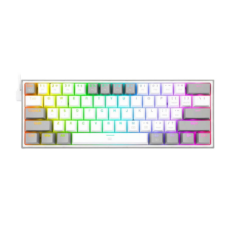کیبورد با سیم گیمینگ ردراگون مدل Redragon FIZZ K617 RGB White-Grey