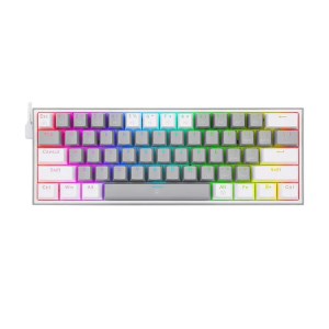 کیبورد با سیم گیمینگ ردراگون مدل Redragon FIZZ K617 RGB Grey-White