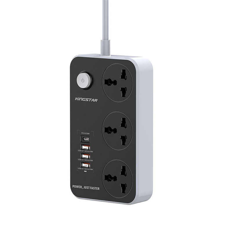 چند راهی برق کینگ استار مدل King Star KPS5145PD | 5 پریز و 2 پورت USB چند راهی برق کینگ استار مدل King Star KPS5145PD