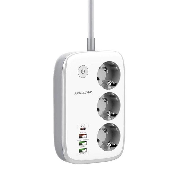 چندراهی برق کینگ استار King Star KPS5170PD | با پورت USB و شارژ سریع چند راهی برق کینگ استار مدل King Star KPS5170PD