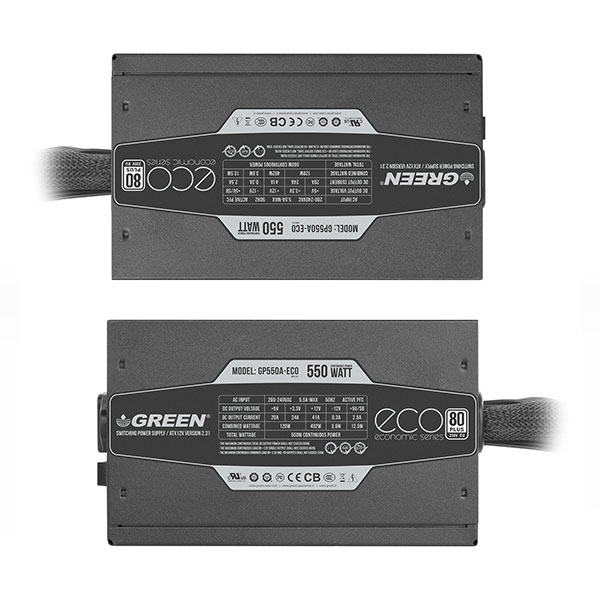 منبع تغذیه کامپیوتر گرین مدل GREEN GP550A-ECO Rev3.1 منبع تغذیه کامپیوتر گرین مدل GREEN GP550A-ECO Rev3.1