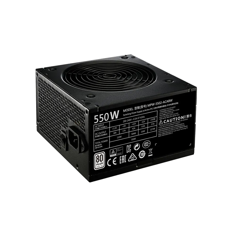 منبع تغذیه کامپیوتر کولر مستر مدل COOLER MASTER MWE WHITE 550W 230V منبع تغذیه کامپیوتر کولر مستر مدل COOLER MASTER MWE WHITE 550W 230V