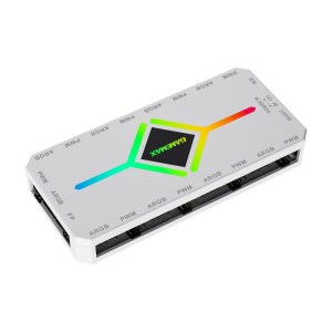 هاب فن گیم مکس مدل GameMax V4.0 ARGB HUB PWM White هاب فن گیم مکس مدل GameMax V4.0 ARGB HUB PWM White