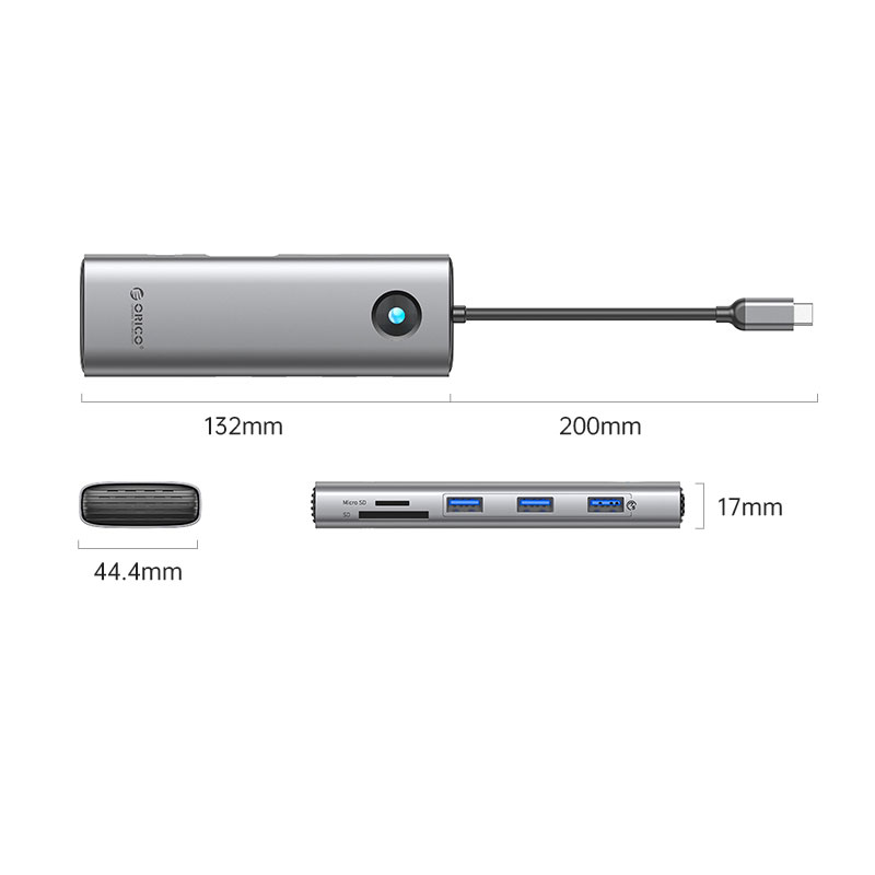 هاب 9 پورت USB Type-C اوریکو مدل ORICO PW11-9P هاب 9 پورت USB Type-C اوریکو مدل ORICO PW11-9P