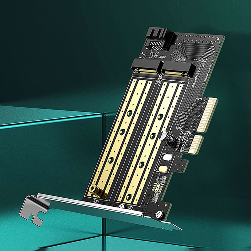 مبدل M.2 SATA + M.2 NVMe به PCIe 3.0X4 یوگرین مدل UGreen CM302-70504 مبدل M.2 SATA + M.2 NVMe به PCIe 3.0X4 یوگرین مدل UGreen CM302-70504