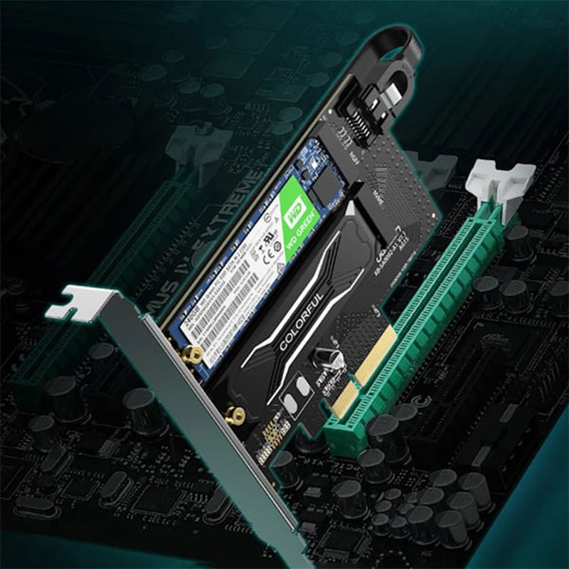 مبدل M.2 SATA + M.2 NVMe به PCIe 3.0X4 یوگرین مدل UGreen CM302-70504 مبدل M.2 SATA + M.2 NVMe به PCIe 3.0X4 یوگرین مدل UGreen CM302-70504
