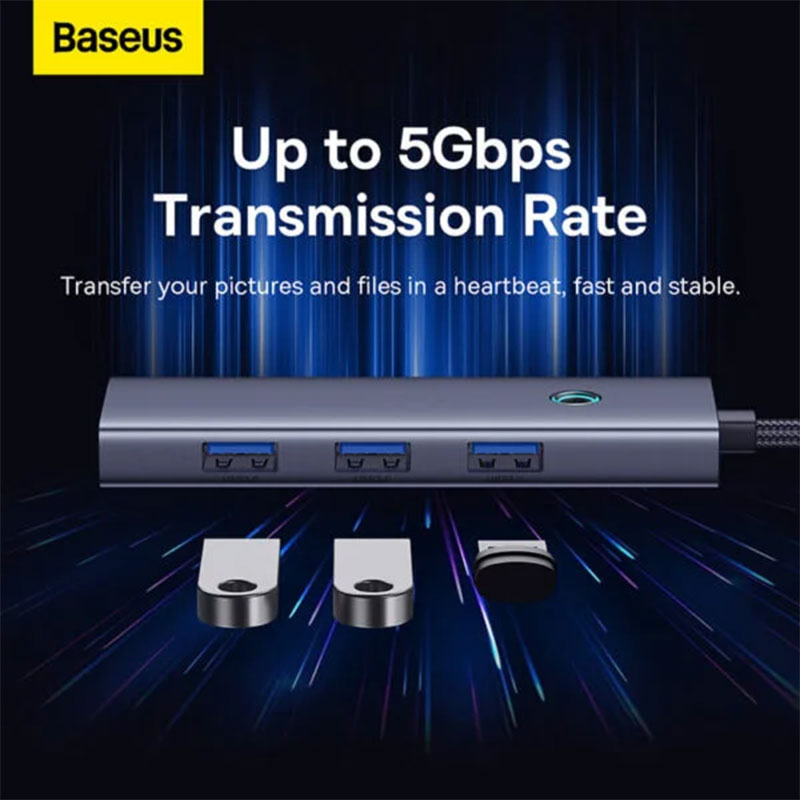 هاب 5 پورت USB Type-C بیسوس مدل Baseus UltraJoy Series (BS-OH150) هاب 5 پورت USB Type-C بیسوس مدل Baseus UltraJoy Series (BS-OH150)