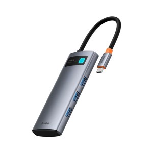 هاب 7 پورت USB Type-C بیسوس مدل Baseus Metal Gleam Series (BS-OH146) هاب 7 پورت USB Type-C بیسوس مدل Baseus Metal Gleam Series (BS-OH146)